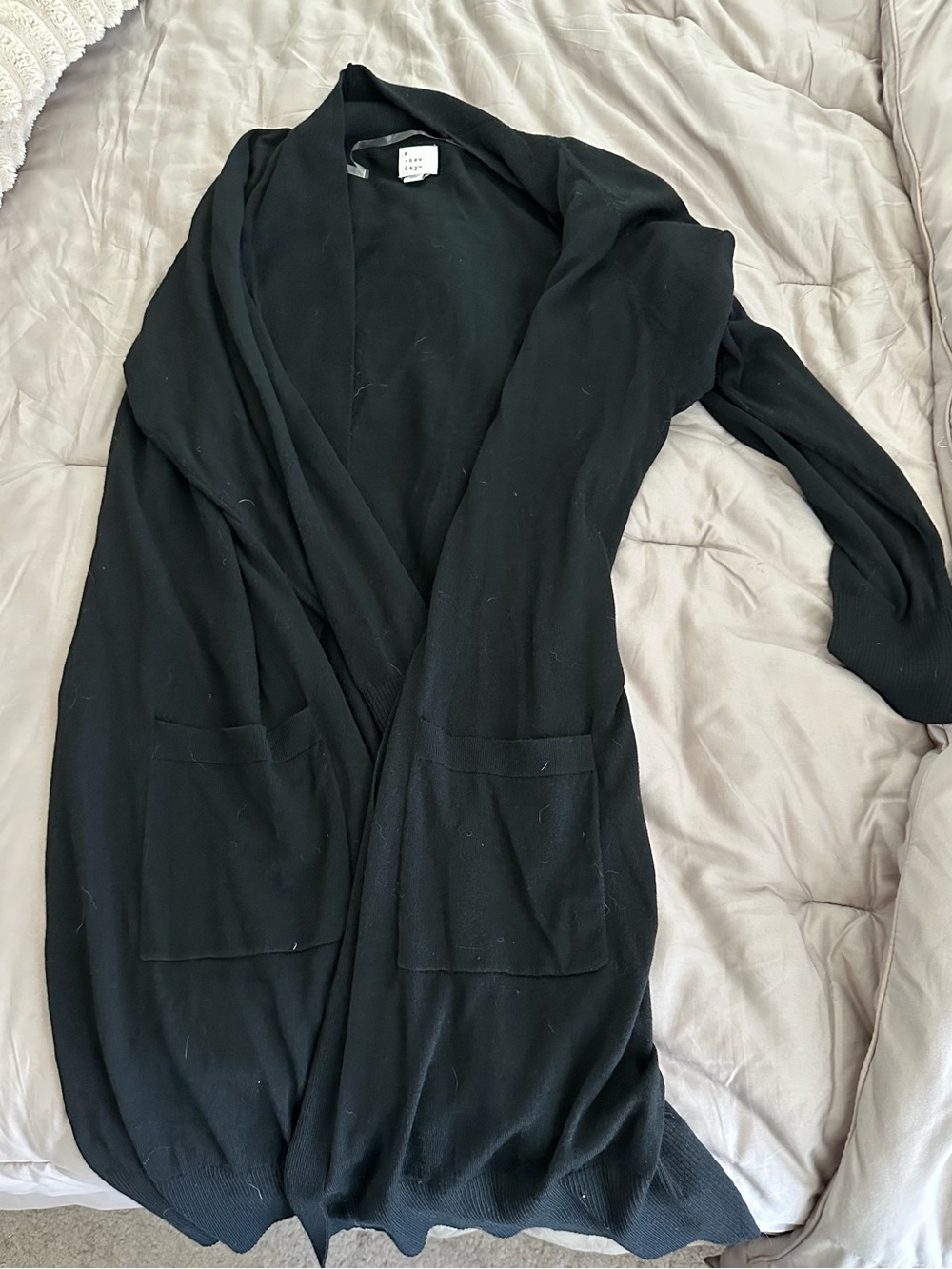 a new day Black Open-Front Long Cardigan